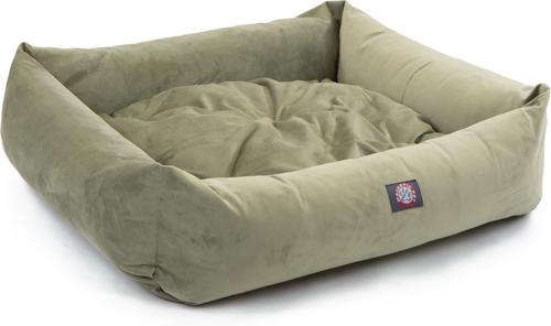 Show full view: Majestic Pet Luxe Bagel Faux Suede Bolster Dog Bed with Removable Cover, Sage, X-Large slide 4 of 6