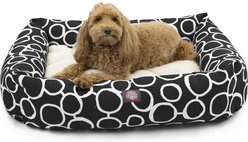 Majestic Pet Luxe Bagel Fusion Bolster Dog Bed with Removable Cover, Black, Large