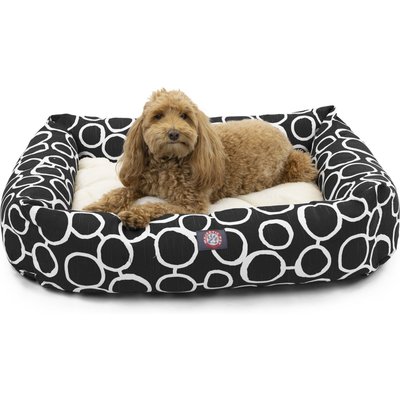 Majestic Pet Majestic Pet Luxe Bagel Fusion Bolster Dog Bed with Removable Cover, Black, Large