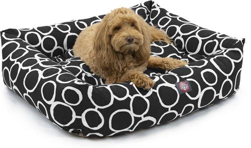 Show full view: Majestic Pet Luxe Bagel Fusion Bolster Dog Bed with Removable Cover, Black, Large slide 2 of 4