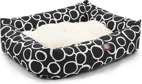 Show full view: Majestic Pet Luxe Bagel Fusion Bolster Dog Bed with Removable Cover, Black, Large slide 3 of 4