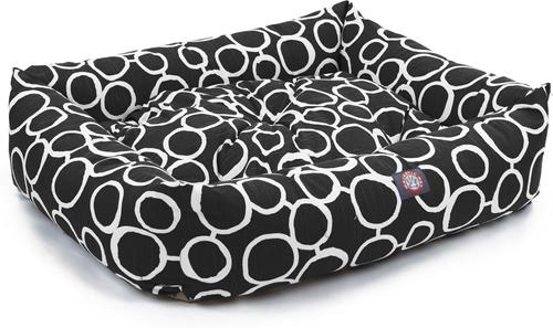 Show full view: Majestic Pet Luxe Bagel Fusion Bolster Dog Bed with Removable Cover, Black, X-Large slide 4 of 4
