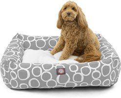 Majestic Pet Luxe Bagel Fusion Bolster Dog Bed with Removable Cover, Gray, Large