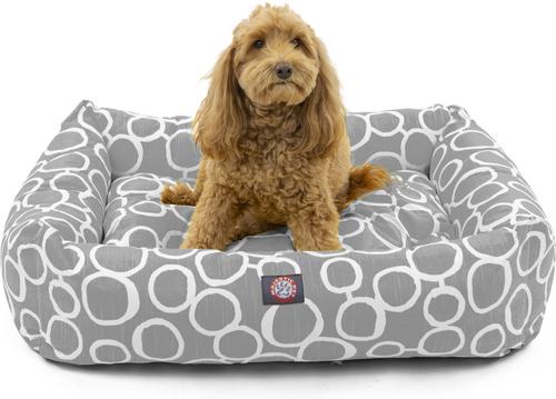 Show full view: Majestic Pet Luxe Bagel Fusion Bolster Dog Bed with Removable Cover, Gray, Large slide 2 of 4
