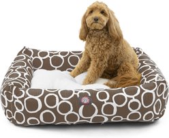 Majestic Pet Luxe Bagel Fusion Bolster Dog Bed with Removable Cover, Mocha, Large