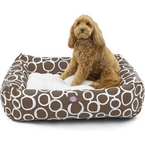 Majestic Pet Luxe Bagel Fusion Bolster Dog Bed with Removable Cover, Mocha, Large
