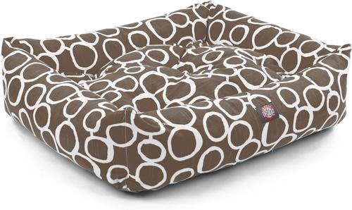 Show full view: Majestic Pet Luxe Bagel Fusion Bolster Dog Bed with Removable Cover, Mocha, X-Large slide 4 of 4