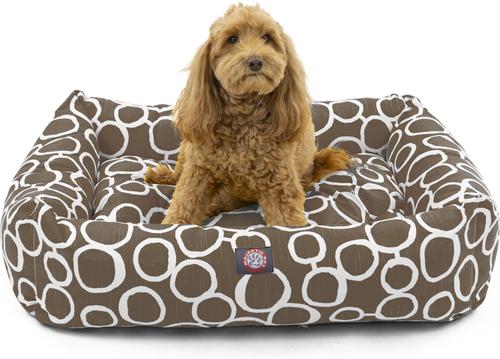 Show full view: Majestic Pet Luxe Bagel Fusion Bolster Dog Bed with Removable Cover, Mocha, X-Large slide 2 of 4
