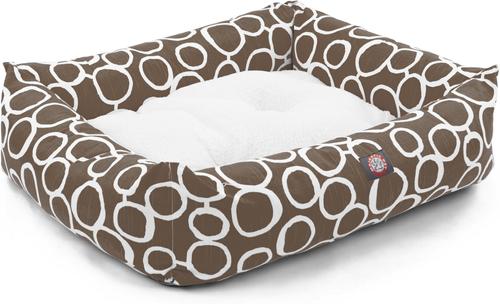 Show full view: Majestic Pet Luxe Bagel Fusion Bolster Dog Bed with Removable Cover, Mocha, X-Large slide 3 of 4