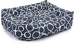 Majestic Pet Luxe Bagel Fusion Bolster Dog Bed with Removable Cover, Navy, Large slide 2 of 4