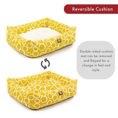 Show full view: Majestic Pet Luxe Bagel Fusion Bolster Dog Bed with Removable Cover, Yellow, X-Large slide 6 of 6
