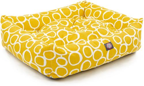 Show full view: Majestic Pet Luxe Bagel Fusion Bolster Dog Bed with Removable Cover, Yellow, X-Large slide 5 of 6