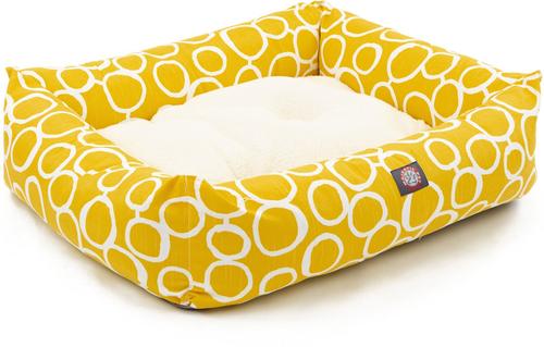 Show full view: Majestic Pet Luxe Bagel Fusion Bolster Dog Bed with Removable Cover, Yellow, X-Large slide 4 of 6