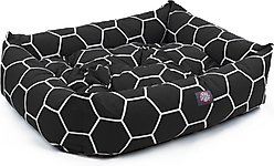 Majestic Pet Luxe Bagel Hexo Shapes Bolster Dog Bed with Removable Cover, Black, Large slide 2 of 4