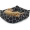 Show in main carousel: Majestic Pet Luxe Bagel Hexo Shapes Bolster Dog Bed with Removable Cover, Black, Large slide 2 of 4