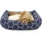 Show in main carousel: Majestic Pet Luxe Bagel Hexo Shapes Bolster Dog Bed with Removable Cover, Blue, Large slide 1 of 5