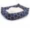 Show in main carousel: Majestic Pet Luxe Bagel Hexo Shapes Bolster Dog Bed with Removable Cover, Blue, Large slide 4 of 5
