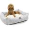 Show in main carousel: Majestic Pet Luxe Bagel Hexo Shapes Bolster Dog Bed with Removable Cover, Grey, Large slide 1 of 4