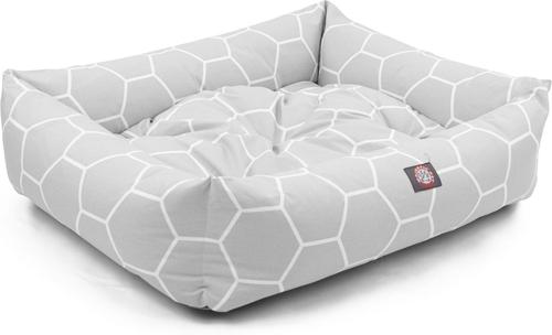 Show full view: Majestic Pet Luxe Bagel Hexo Shapes Bolster Dog Bed with Removable Cover, Grey, Large slide 4 of 4
