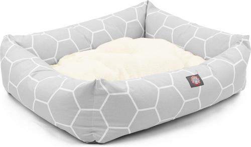 Show full view: Majestic Pet Luxe Bagel Hexo Shapes Bolster Dog Bed with Removable Cover, Grey, Large slide 3 of 4