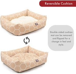 Majestic Pet Luxe Bagel Hexo Shapes Bolster Dog Bed with Removable Cover, Pink, Large slide 2 of 5