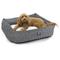 Show in main carousel: Majestic Pet Luxe Bagel Jackson Heathered Bolster Dog Bed with Removable Cover, Black, Large slide 1 of 7