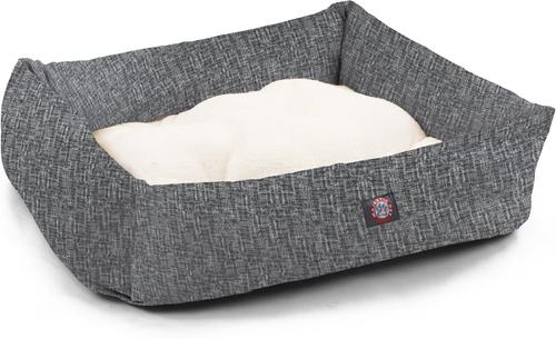 Show full view: Majestic Pet Luxe Bagel Jackson Heathered Bolster Dog Bed with Removable Cover, Black, Large slide 4 of 7