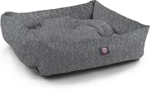 Show full view: Majestic Pet Luxe Bagel Jackson Heathered Bolster Dog Bed with Removable Cover, Black, Large slide 5 of 7