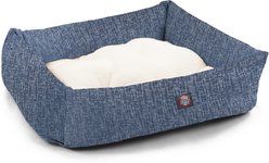 Majestic Pet Luxe Bagel Jackson Heathered Bolster Dog Bed with Removable Cover, Blue, Large slide 2 of 6