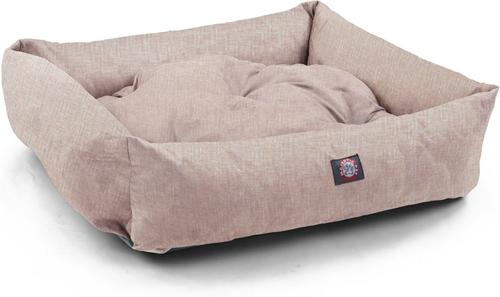 Show full view: Majestic Pet Luxe Bagel Jackson Heathered Bolster Dog Bed with Removable Cover, Blush Pink Heather, Large slide 4 of 6