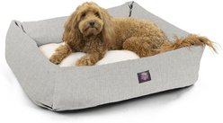 Majestic Pet Luxe Bagel Jackson Heathered Bolster Dog Bed with Removable Cover, Gray Heather, Large