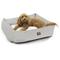 Show in main carousel: Majestic Pet Luxe Bagel Jackson Heathered Bolster Dog Bed with Removable Cover, Gray Heather, Large slide 1 of 6