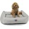 Show in main carousel: Majestic Pet Luxe Bagel Jackson Heathered Bolster Dog Bed with Removable Cover, Gray Heather, Large slide 2 of 6