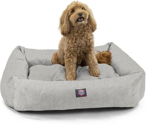 Show full view: Majestic Pet Luxe Bagel Jackson Heathered Bolster Dog Bed with Removable Cover, Gray Heather, Large slide 2 of 6
