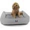 Show in main carousel: Majestic Pet Luxe Bagel Jackson Heathered Bolster Dog Bed with Removable Cover, Gray, Large slide 2 of 6