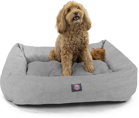 Show full view: Majestic Pet Luxe Bagel Jackson Heathered Bolster Dog Bed with Removable Cover, Gray, Large slide 2 of 6