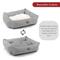 Show in main carousel: Majestic Pet Luxe Bagel Jackson Heathered Bolster Dog Bed with Removable Cover, Gray, Large slide 5 of 6