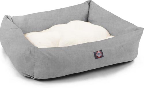 Show full view: Majestic Pet Luxe Bagel Jackson Heathered Bolster Dog Bed with Removable Cover, Gray, Large slide 3 of 6