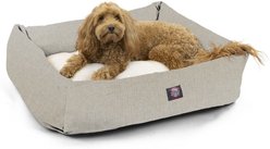 Majestic Pet Luxe Bagel Jackson Heathered Bolster Dog Bed with Removable Cover, Tan, Large