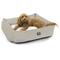 Show in main carousel: Majestic Pet Luxe Bagel Jackson Heathered Bolster Dog Bed with Removable Cover, Tan, Large slide 1 of 6