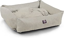 Majestic Pet Luxe Bagel Jackson Heathered Bolster Dog Bed with Removable Cover, Tan, Large slide 2 of 6