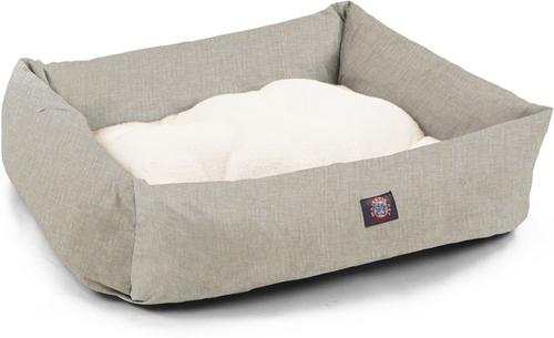 Show full view: Majestic Pet Luxe Bagel Jackson Heathered Bolster Dog Bed with Removable Cover, Tan, Large slide 3 of 6