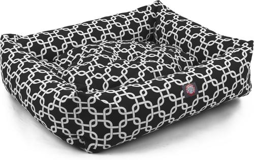 Show full view: Majestic Pet Luxe Bagel Links Bolster Dog Bed with Removable Cover, Black, Large slide 4 of 4