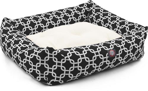 Show full view: Majestic Pet Luxe Bagel Links Bolster Dog Bed with Removable Cover, Black, Large slide 3 of 4