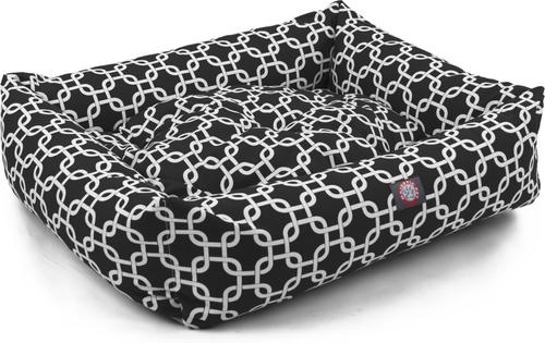 Show full view: Majestic Pet Luxe Bagel Links Bolster Dog Bed with Removable Cover, Black, X-Large slide 4 of 6