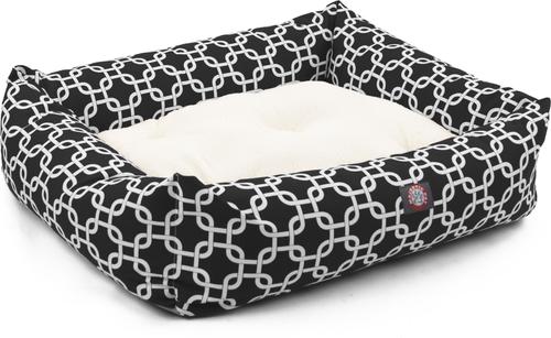Show full view: Majestic Pet Luxe Bagel Links Bolster Dog Bed with Removable Cover, Black, X-Large slide 3 of 6