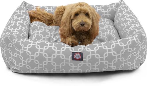 Show full view: Majestic Pet Luxe Bagel Links Bolster Dog Bed with Removable Cover, Gray, X-Large slide 2 of 6
