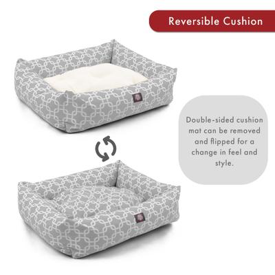 Show full view: Majestic Pet Luxe Bagel Links Bolster Dog Bed with Removable Cover, Gray, X-Large slide 5 of 6