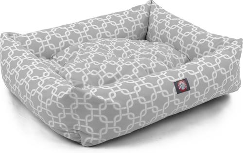 Show full view: Majestic Pet Luxe Bagel Links Bolster Dog Bed with Removable Cover, Gray, X-Large slide 4 of 6