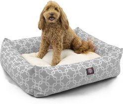 Majestic Pet Luxe Bagel Links Bolster Dog Bed with Removable Cover, Grey, Large